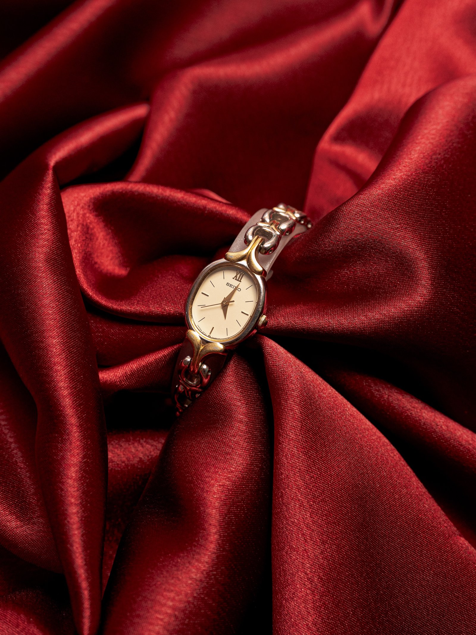 Seiko Two-Tone Oval Link Bracelet Watch