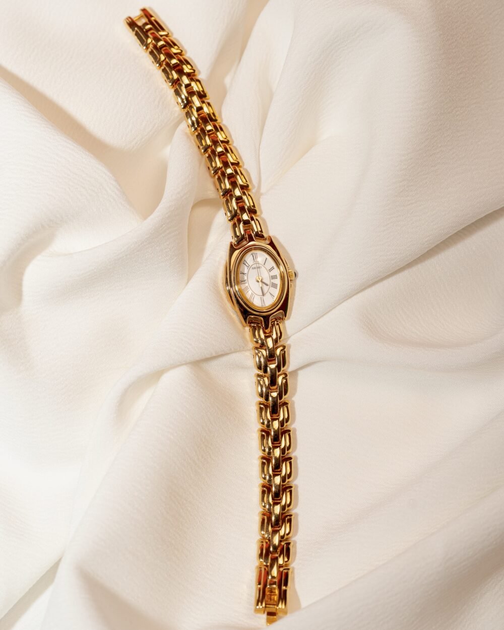 Seiko Gold Oval Roman Dial Ladies Watch