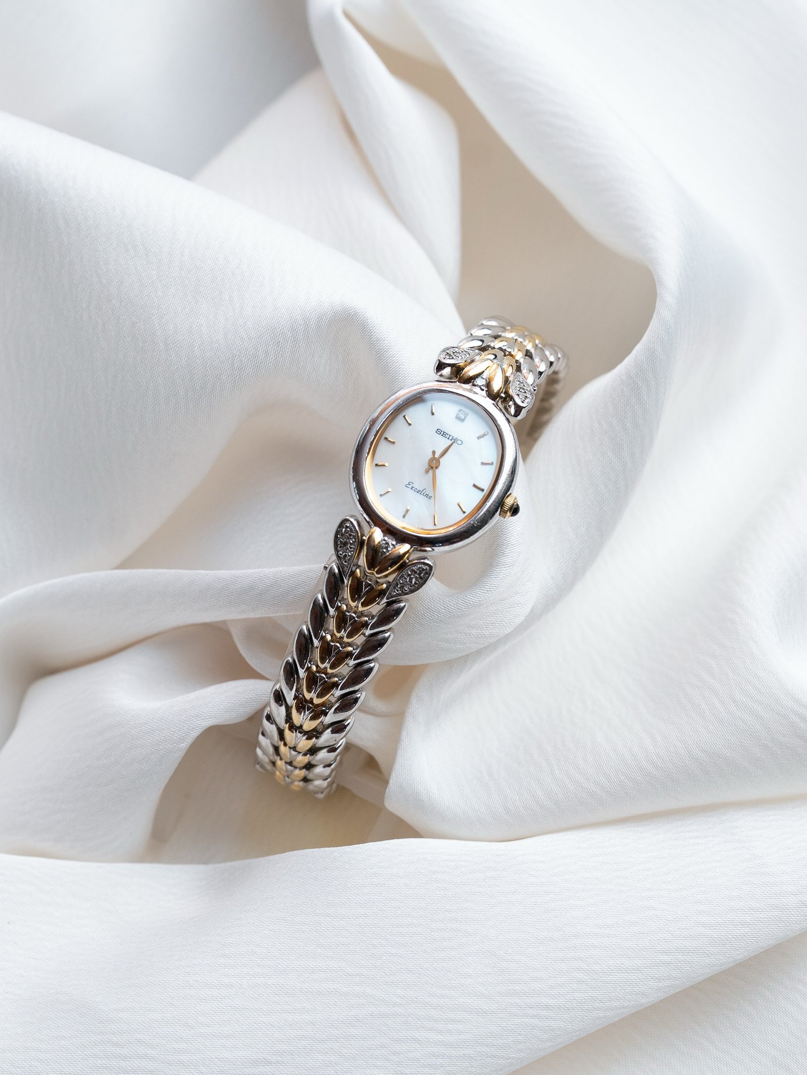 Seiko Exceline Two‑Tone Feather-Link Watch